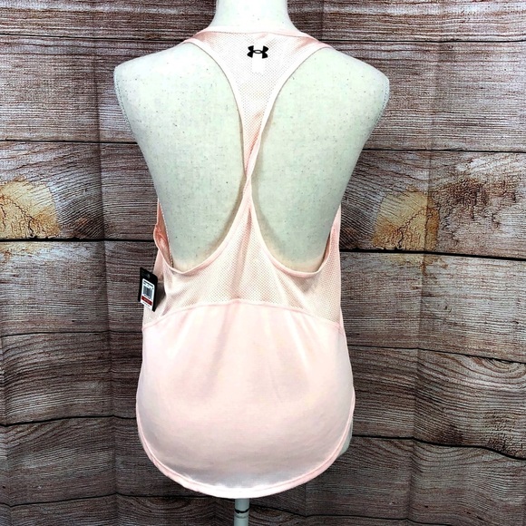 NWT Under Armour Pink Tech Vent Twisted Back Tank Size XS - Picture 4 of 11